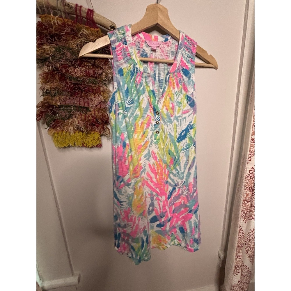 Lilly Pulitzer Women's Sleeveless Essie Cotton Summer Beach Dress Size XXS 2XS